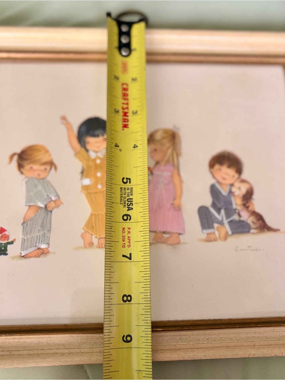 Vintage Decorative Wall Art Print with Children Illustration In Pajamas - Picture 7 of 8